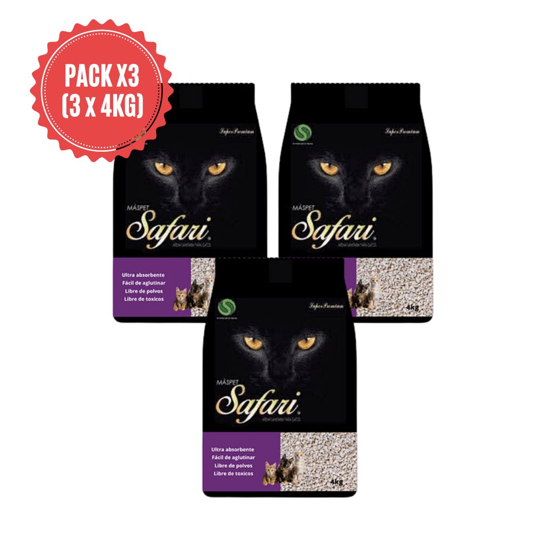 Arena Safari 3x4kg Pack Arena Sanitaria Safari de 3x4kg